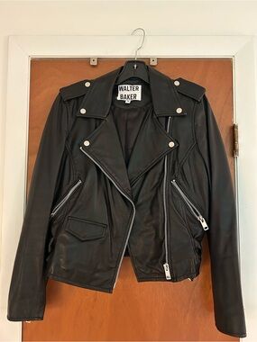 Walter Baker Liz Leather Crop Moto Jacket